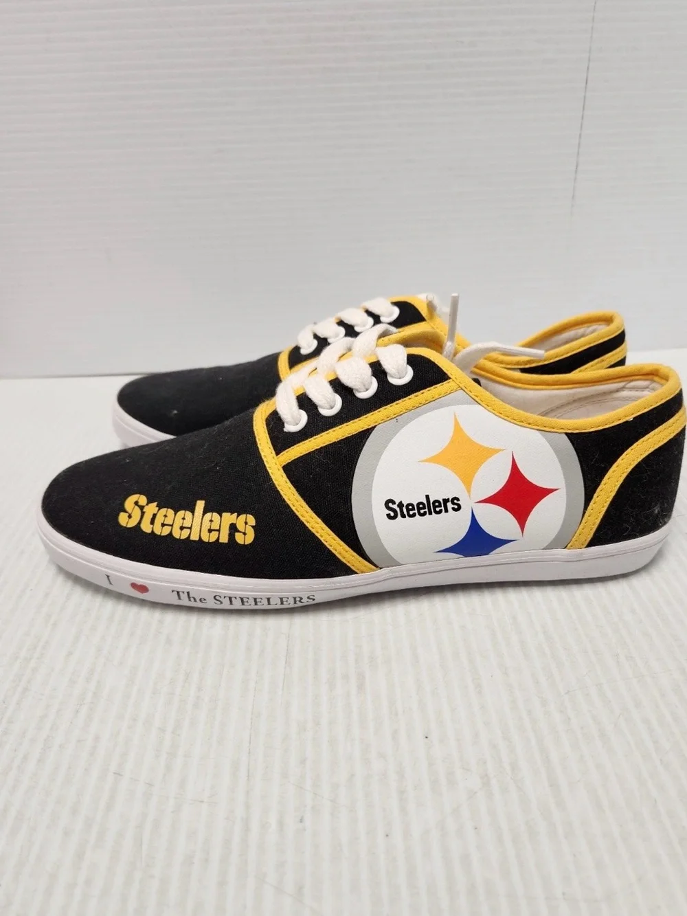 NFL Pittsburgh Steelers Black and Gold Low-Top Sneakers